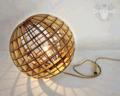 Wooden Laser Cut Spherical Decorative Pendant Lamp Free DXF File
