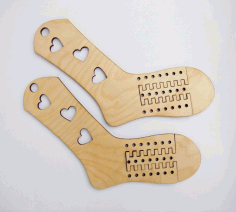 Laser Cut Heart Socks Blockers Wooden Adjustable Sizes Sock Blockers Free CDR Vectors Art