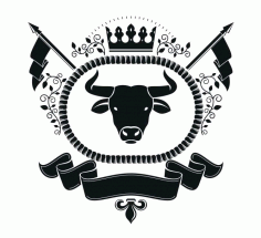 Bull Emblem Design Logo Badge Free CDR Vectors Art
