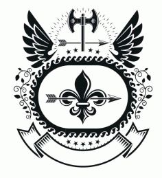 Combatant Emblem Badge Free CDR Vectors Art