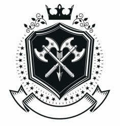 Combatant Emblem Design Logo Badge Free CDR Vectors Art