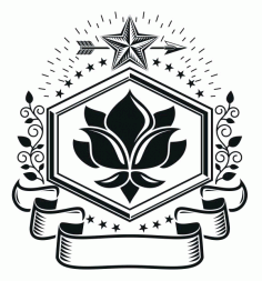Floral Emblem Design Logo Badge Free CDR Vectors Art
