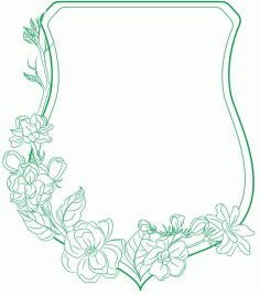 Laser Cut Gorgeous Frame With Flowers Layout Free CDR Vectors Art