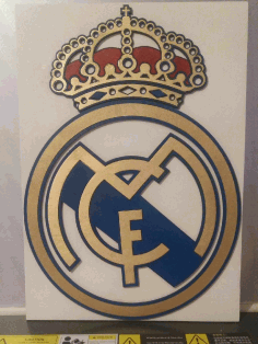 Real Madrid Logo Wooden Sports Logo Free CDR Vectors Art