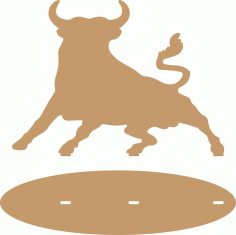 Laser Cut Bull With A Stand Layout Free CDR Vectors Art