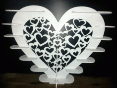 Laser Cut Heart Shape Stand For Sweets Layout Free CDR Vectors Art