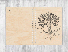 Laser Cut Cover For Notebook With Wood Layout Free CDR Vectors Art