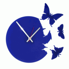Butterflies Clock Free CDR Vectors Art