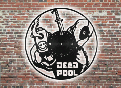 Dead Pool vinyl Wall Clock Free CDR Vectors Art