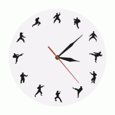 Wall Clock Martial Arts Free CDR Vectors Art