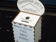 Charity Collection Box Laser Cut Free PDF File