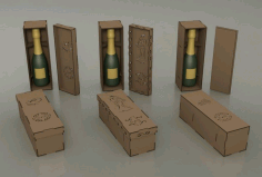 Decorative Wine Bottle Box Gift Box Free CDR Vectors Art