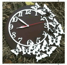 Butterflies Wall Clock Free CDR Vectors Art