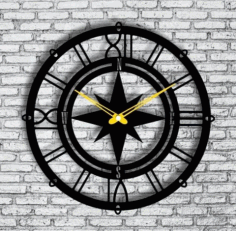 Compass Wall Clock Free CDR Vectors Art