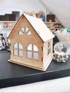 Small Wooden Decorative House 4mm Free CDR Vectors Art