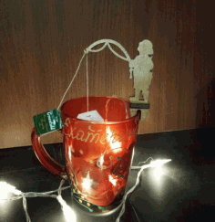 Laser Cut Cute Mug Hanging Tea Bag Holders Free CDR Vectors Art