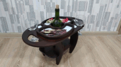 Laser Cut Wine Table Wine Bottle And Glass Holder Free CDR Vectors Art