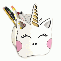 Unicorn Pen Holder Free CDR Vectors Art