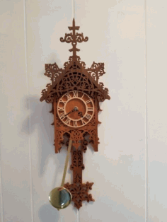 Laser Cut Wooden Decorative Pendulum Wall Clock Template Free CDR Vectors Art