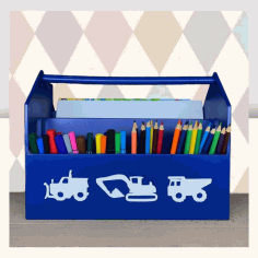 Laser Cut School Stationery Creative Gift Pen Pencil Holder Container Box Set For Children 6mm Free CDR Vectors Art