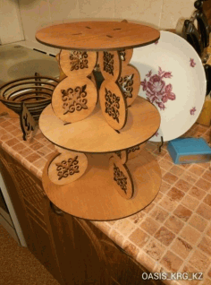 Laser Cut Cake Stand Template Free CDR Vectors Art