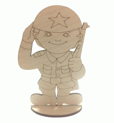 Laser Cut Toy Soldier Stand Up Decoration Free CDR Vectors Art