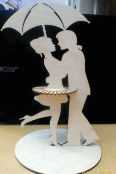 Laser Cut Dancing Couple Napkin Holder Free CDR Vectors Art