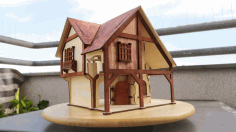 Laser Cut Forge House Plywood 4mm Free CDR Vectors Art