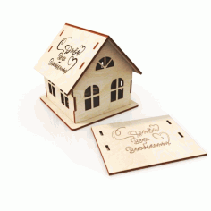 Laser Cut Small House Template Free CDR Vectors Art