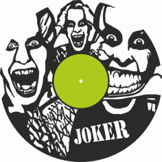Laser Cut Joker Vinyl Record Wall Clock Template Free CDR Vectors Art