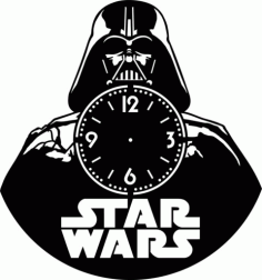 Laser Cut Star Wars Vinyl Clock Template Free CDR Vectors Art