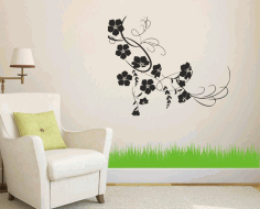 Laser Cut Flower Vine Wall Decor Ideas Free CDR Vectors Art