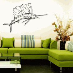 Laser Cut Sailfish Wall Decor Living Room Ideas Free CDR Vectors Art