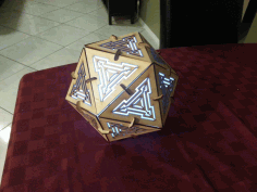 Icosahedron Lamp 3mm Plywood Free AI File