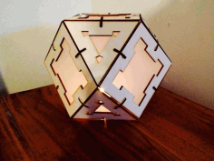 Laser Cut Wooden Cuboctahedron Lamp Free AI File