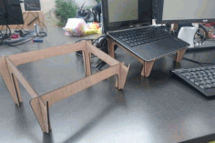 Wooden Laptop Stand Free AI File