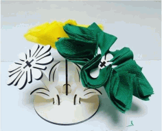 Laser Cut Flower Stand Napkin Holder Free CDR Vectors Art