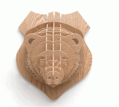 Bear Head 3d Puzzle Animal Head Wall Trophy Free CDR Vectors Art