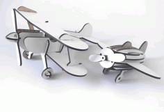 Laser Cut Wooden Toy Small Airplane Template Free CDR Vectors Art