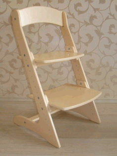 Laser Cut Kids Furniture High Chair Growing Chair Free CDR Vectors Art