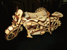 Motorcycle Wood Puzzle Free CDR Vectors Art