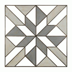 Wood And Metal Geometric Wall Art In Grey White Free DXF File