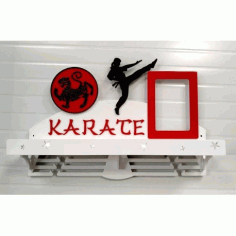Laser Cut Karate Sport Medal Hanger Free CDR Vectors Art