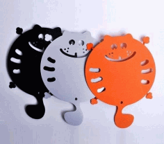 Laser Cut Coasters For Hot Dishes Kitties Free CDR Vectors Art