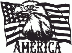 Laser Cut American Flag Eagles Download Free DXF File