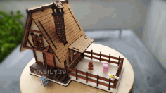 Model Of A Medieval House Made Of Plywood Drawings For Laser Cutting Free CDR Vectors Art