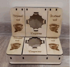 Laser Cut Tea Box Layout Free CDR Vectors Art