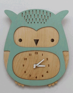 Laser Cut Owl Clock For Wall Decor Layout Free CDR Vectors Art