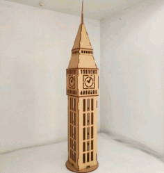 Laser Cut Big Ben Tower Free CDR Vectors Art