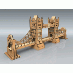 Laser Cut Tower Bridge Model Free CDR Vectors Art